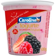 Iogurte Integral Carolina com Pedaços de Frutas Vermelhas 500g
