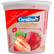 Iogurte Integral Carolina com Pedaços de Morango 500g