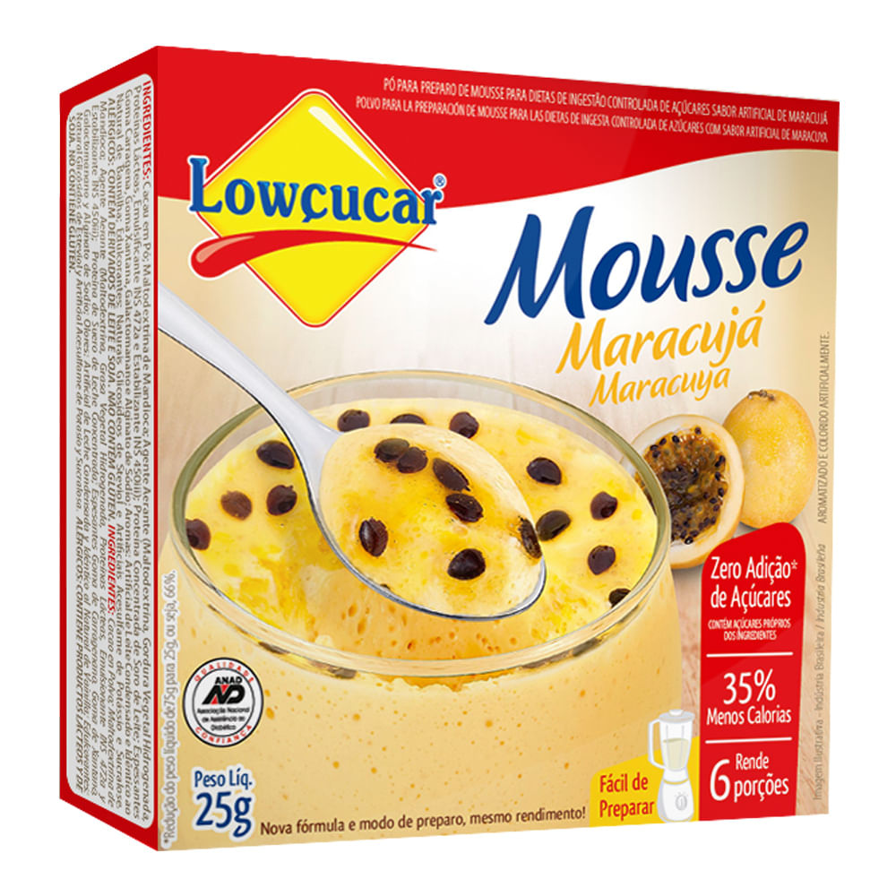 Mousse Lowçucar Zero Maracujá 25g - Super Muffato Delivery