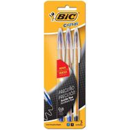 Caneta Esferográfica Bic Cristal 0.8mm Ponta Fina 3un