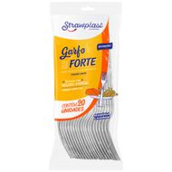 Garfo Descartável Strawplast Forte Cristal 20 Unidades