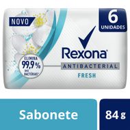 Sabonete em Barra Rexona Antibacteriano Fresh Elimina até 99,9% das Bactérias * 84g 6 unidades