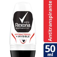 Antitranspirante Roll-On Rexona Men  Antibacterial e Invisible  50ml
