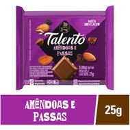 Chocolate Garoto Talento Amêndoas e Passas 25g