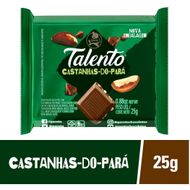 Chocolate Garoto Talento ao Leite com Castanhas-do-Pará 25g