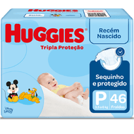 Fralda Huggies Infantil Tripla Proteção P 46 Unidades