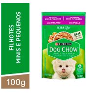 Ração Úmida Purina Dog Chow para Cães Filhotes Minis e Pequenos sabor Frango 100g