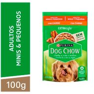 Ração Úmida Purina Dog Chow para Cães Adultos Minis e Pequenos sabor Carne 100g