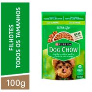 Ração Úmida Purina Dog Chow para Cães Filhotes sabor Carne 100g
