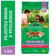 Ração Seca Purina Dog Chow para Cães Filhotes Minis & Pequenos Carne e Arroz 3kg