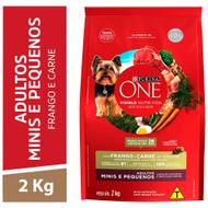 Ração Purina One Cães Adultos Porte Pequeno Sabor Frango e Carne 2kg