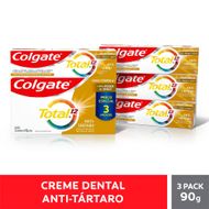 Creme Dental Colgate Total 12 Anti-Tártaro 90g com 3un