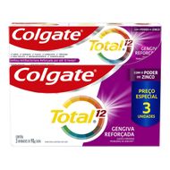 Creme Dental Colgate Total 12 Gengiva Reforçada 90g com 3un