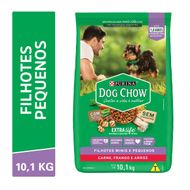 Ração Purina Dog Chow Cães Filhotes Porte Pequeno Sabor Carne, Frango e Arroz 10,1kg