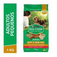 racao seca purina dog chow caes adultos porte pequeno sabor frango e arroz 1kg