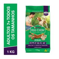 Ração Purina Dog Chow Cães Adultos 7+ Sabor Carne, Frango e Arroz 1kg