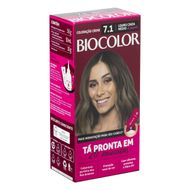 Kit Coloração Creme Biocolor Tá Pronta em 20 Minutos Louro Cinza Médio 7.1