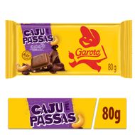 Chocolate ao Leite Garoto  Caju com Passas Tablete 80g