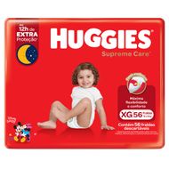 Fralda Descartável Infantil Huggies Supreme Care XG Pacote 56 Unidades
