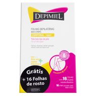 Folhas para Depilação Corporal Depimiel 16 Folhas Grátis 16 Folhas de Rosto