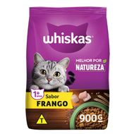 Alimento para Gatos Adultos Whiskas Melhor por Natureza 1+ Frango 900g