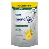 Sabonete Líquido Monange Detox Capim-Limão e Gengibre Refil 200ml
