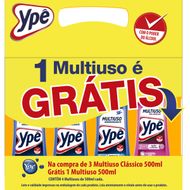 Kit 3 Limpadores Multiuso Clássico Ypê 500ml Cada Grátis 1 Multiuso 500ml