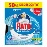 Kit Desodorizador Sanitário Pato Gel Adesivo Marine Refil 6 Discos com 2un
