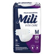 Fralda Adulta Descartável Mili Vita Care Premium Tamanho M 9 Unidades