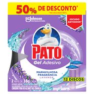 Detergente Sanitário Pato Gel Adesivo Lavanda com 2 Refis de 38g - Grátis 50%off no 2° Refil