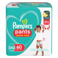 Fralda Descartável Infantil Pants Pampers Ajuste Total XXG Pacote 60 Unidades
