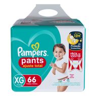 Fralda Descartável Infantil Pants Pampers Ajuste Total XG Pacote 66 Unidades