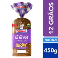 Pão de Forma Pullman 100% Integral 12 Grãos 450g