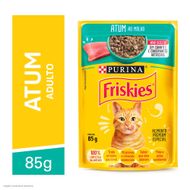 Ração Úmida Purina Friskies para Gatos Adultos Atum ao Molho 85g