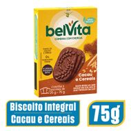 Biscoito BelVita Cacau e Cereais Multipack 75g