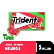 Chiclete Trident Melancia Sem Açúcar 8g - Embalagem com 5 unid