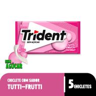 Chiclete Trident Tutti-Frutti Sem Açúcar 8g - Embalagem com 5 unid