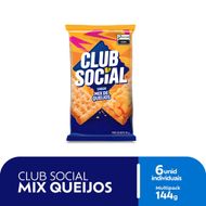 Biscoito Salgado Club Social mix de queijos multipack 141g