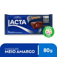 Chocolate Lacta Meio Amargo Amaro 40% cacau 80g