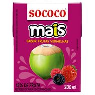 Água de Coco Sococo Mais Frutas Vermelhas 200ml