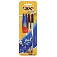 Caneta Cristal Bic Vermelha, Azul, Preta e Verde Un