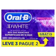 Pack Creme Dental Oral-B 3D White Brilliant Fresh Caixa 70g Cada Leve 3 Pague 2 Unidades