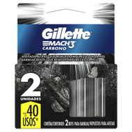 Carga de Aparelho para Barbear Gillette Mach3 Carbono 2 Unidades
