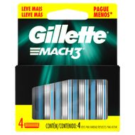 Carga de Aparelho para Barbear Gillette Mach3 4 Unidades Leve Mais Pague Menos