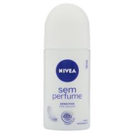 Antitranspirante Roll-On Sensitive sem Perfume Nivea 50ml