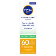 Protetor Solar Facial Controle de Oleosidade FPS 60 Nivea Sun Beauty Expert Caixa 50g