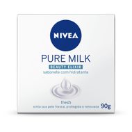 Sabonete Barra Hidratante Fresh Nivea Pure Milk Beauty Elixir Caixa 90g