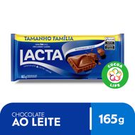 Chocolate ao Leite Lacta Pacote 165g Tamanho Família