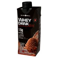 Suplemento Proteico Líquido Sorvete de Chocolate Zero Lactose Black Skull Whey Drink Gourmet Caixa 250ml