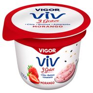 Iogurte Integral Morango Vigor Viv 3 Grãos Pote 100g
